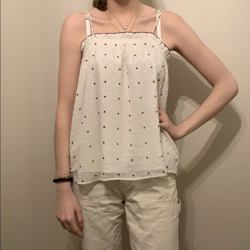 Ann Taylor loft light and loose, polka dot top